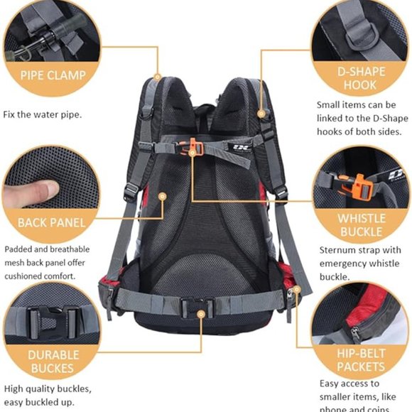 Diamond Candy Waterproof Hiking Backpack for Men and Women, Lightweight Day Pack - Picture 4 of 5